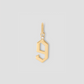 Gothic Number Charm with Diamond in 18K Yellow Gold