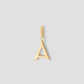 Minimal Block Letter Charm in 14K Yellow Gold