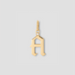Capital Gothic Letter Charm with Diamond in 18K Yellow Gold