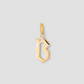 Capital Gothic Letter Charm with Diamond in 18K Yellow Gold
