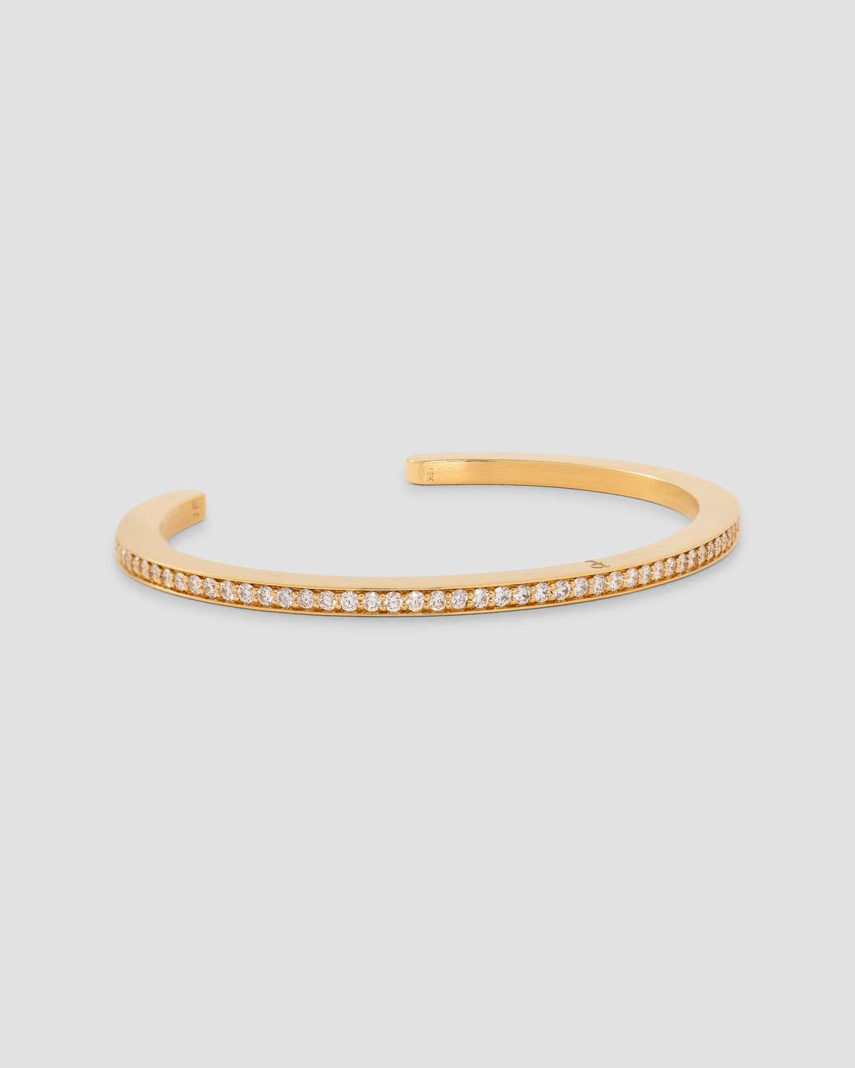 Personalized Essential Diamond Cuff bracelet - side view | female gold bracelet