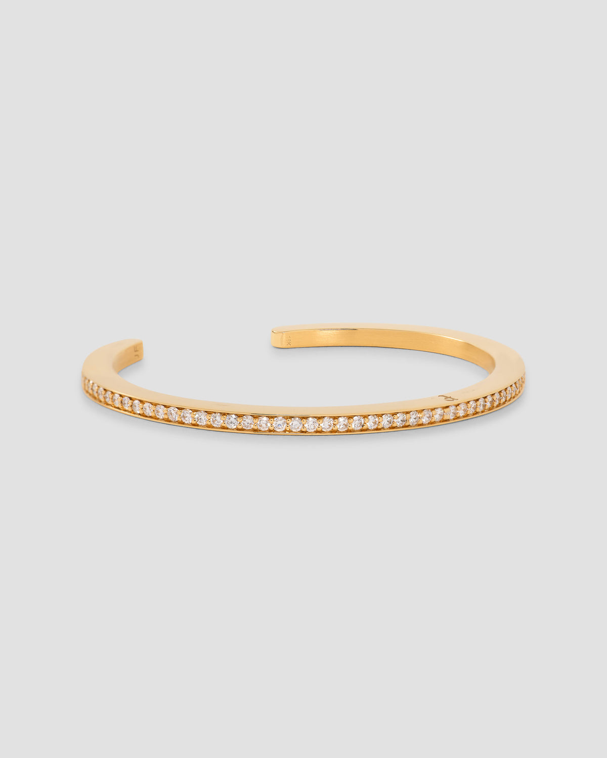 Personalized Essential Diamond Cuff bracelet - product detail shot | female gold bracelet