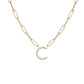 Floating Diamond Minimal Block Letter Pendant - 18K Yellow Gold