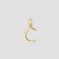 Minimal Block Letter Charm in 14K Yellow Gold