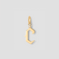 Capital Gothic Letter Charm with Diamond in 18K Yellow Gold