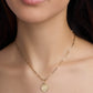 Disc with Diamond in 18K Yellow Gold