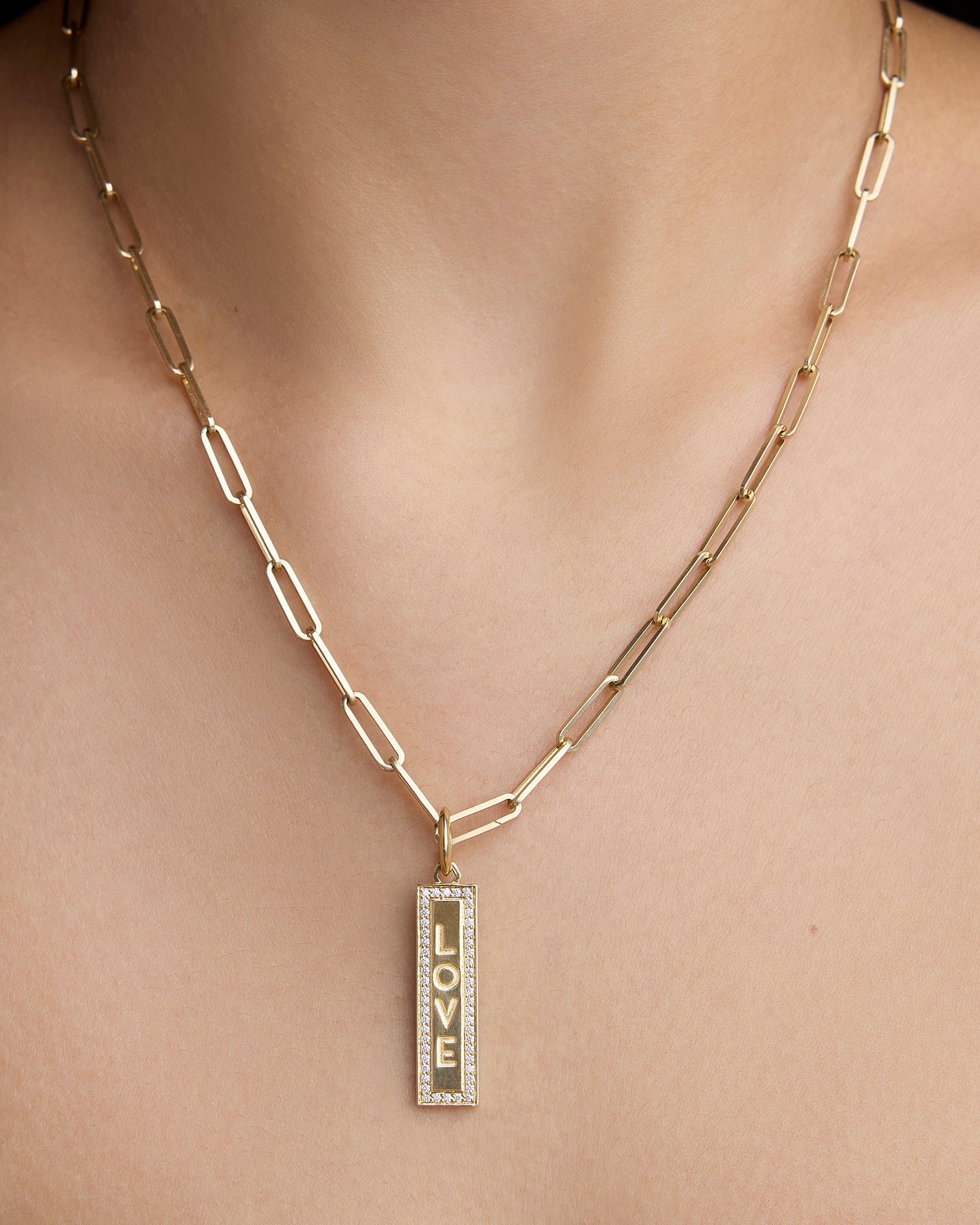 Luxe Narrow Classic Dog Tag in 18K Yellow Gold