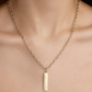 Narrow Classic Diamond Dog Tag in 18K Yellow Gold