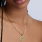 Wave Shield with Pave White Diamonds in 18K Yellow Gold