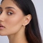 Mini Claw Pin Tusk Earring with Pavé White Diamonds in 18K Yellow Gold