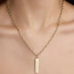 Narrow Classic Diamond Dog Tag in 18K Yellow Gold