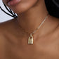 XL Lock with 2 Diamonds in 18K Yellow Gold