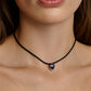 Small Puffy Heart Leather Cord Necklace