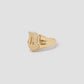 Mini Classic Shield Ring with Pave White Diamonds