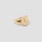 Mini Classic Shield Ring with Pave White Diamonds in 18K Yellow Gold