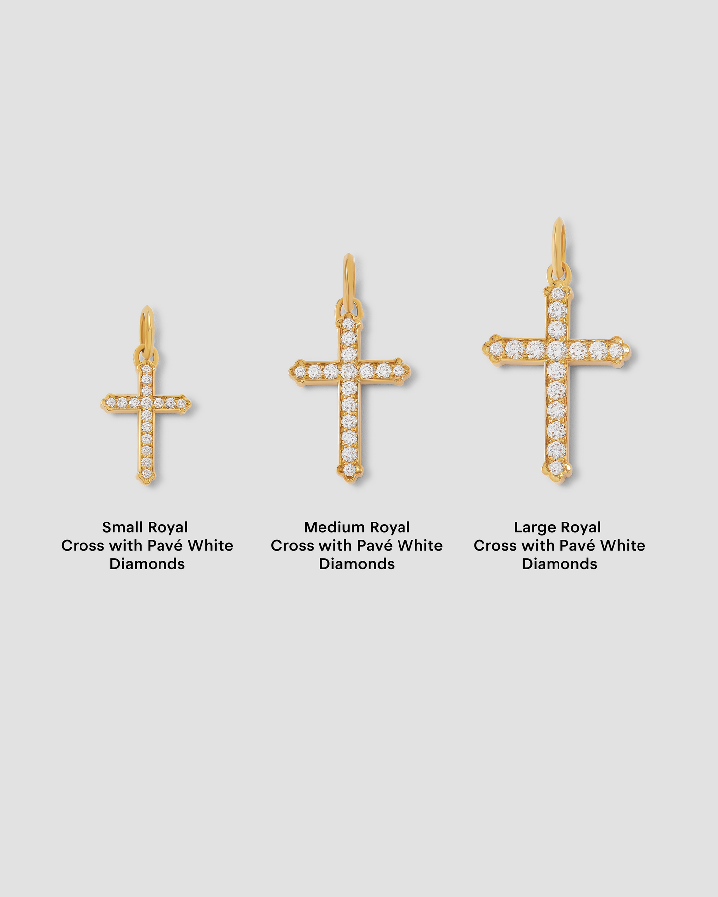 Small Royal Cross with Pavé White Diamonds