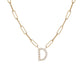 Floating Diamond Minimal Block Letter Pendant - 18K Yellow Gold