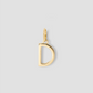 Minimal Block Letter Charm in 14K Yellow Gold