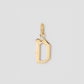 Capital Gothic Letter Charm with Diamond in 18K Yellow Gold