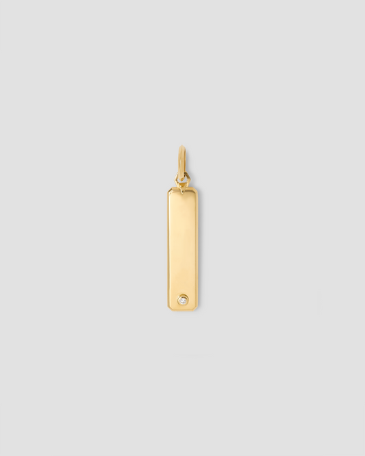 Beveled Dog Tag in 18K Yellow Gold