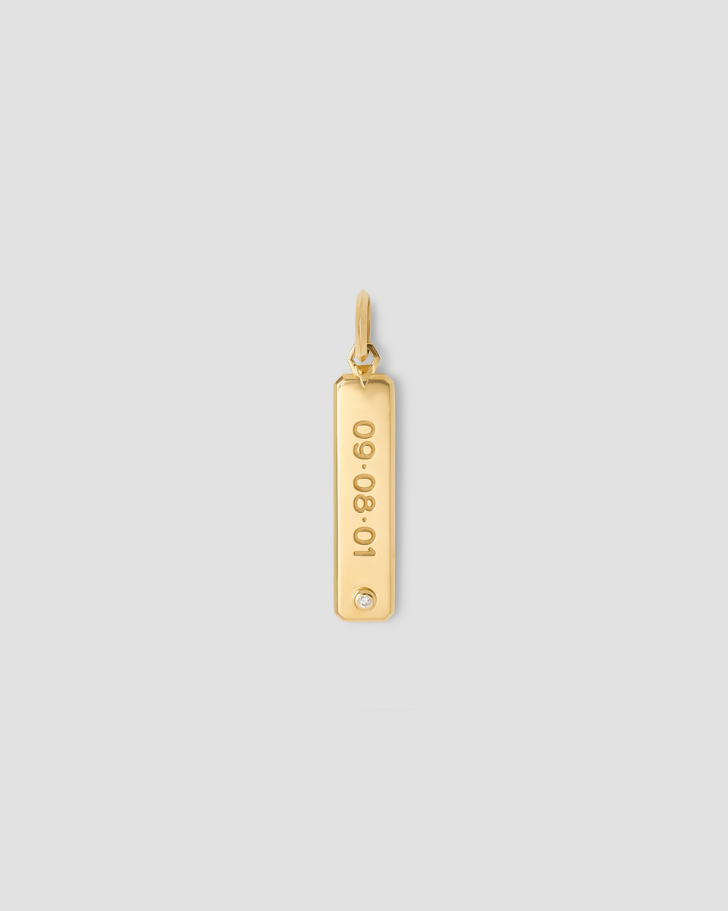 Personalized Beveled Dog Tag in 18K Yellow Gold