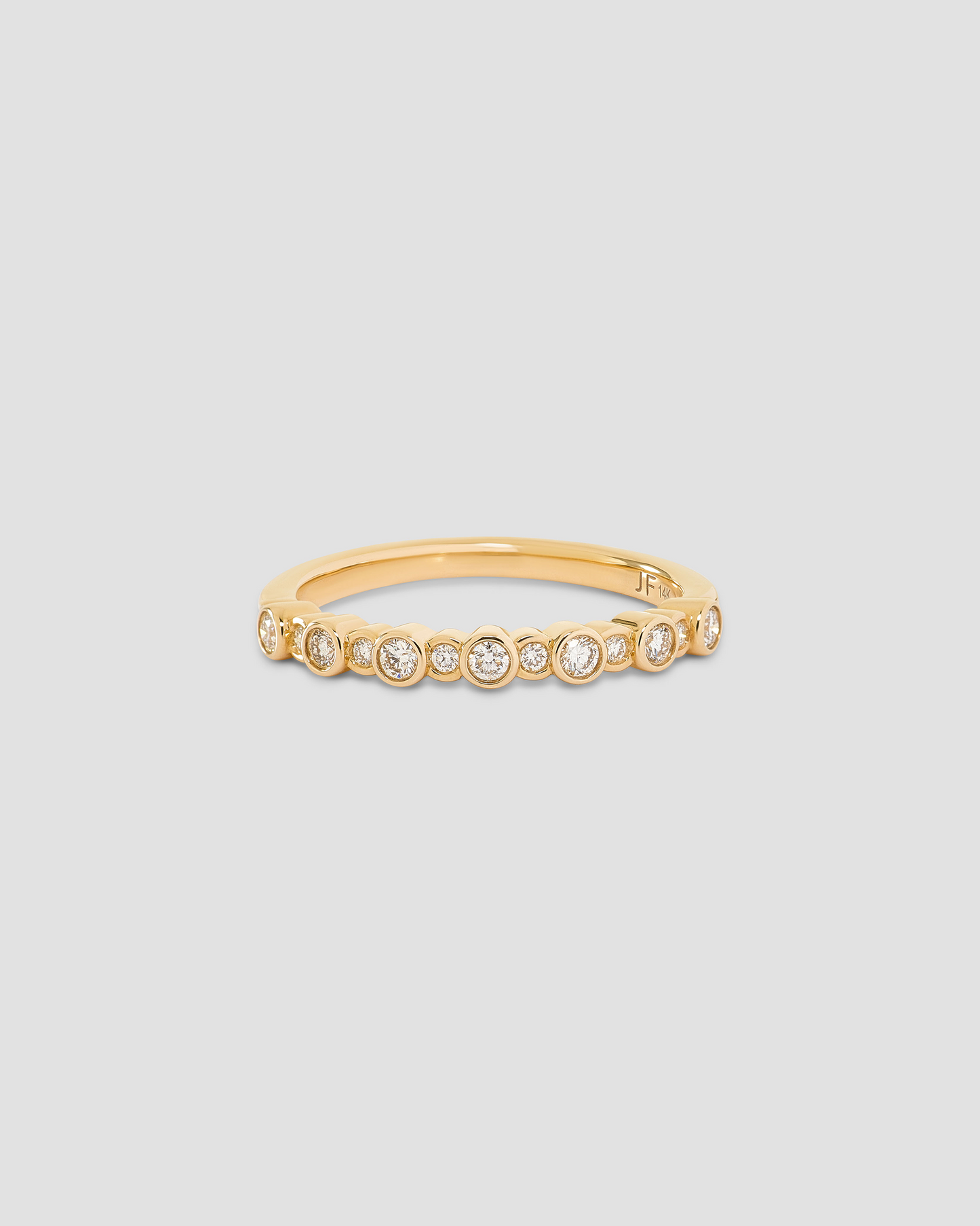 Mixed Size Round Diamond Bezel Ring