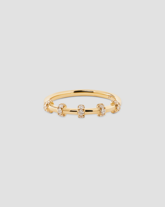 Pavé Diamond Wrap Ring gold ring - front view | womens diamond rings