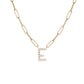 Floating Diamond Minimal Block Letter Pendant - 18K Yellow Gold