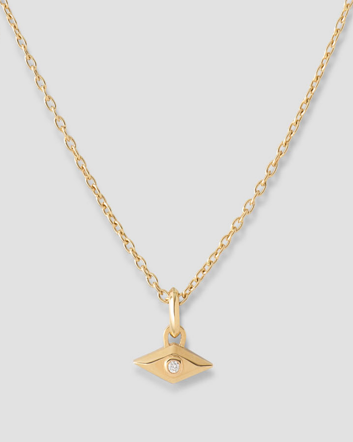Evil Eye Necklace gold charm - front view | necklace with charms