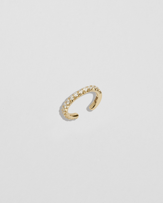 Ear Cuff with Pave White Diamonds in 18K Yellow Gold