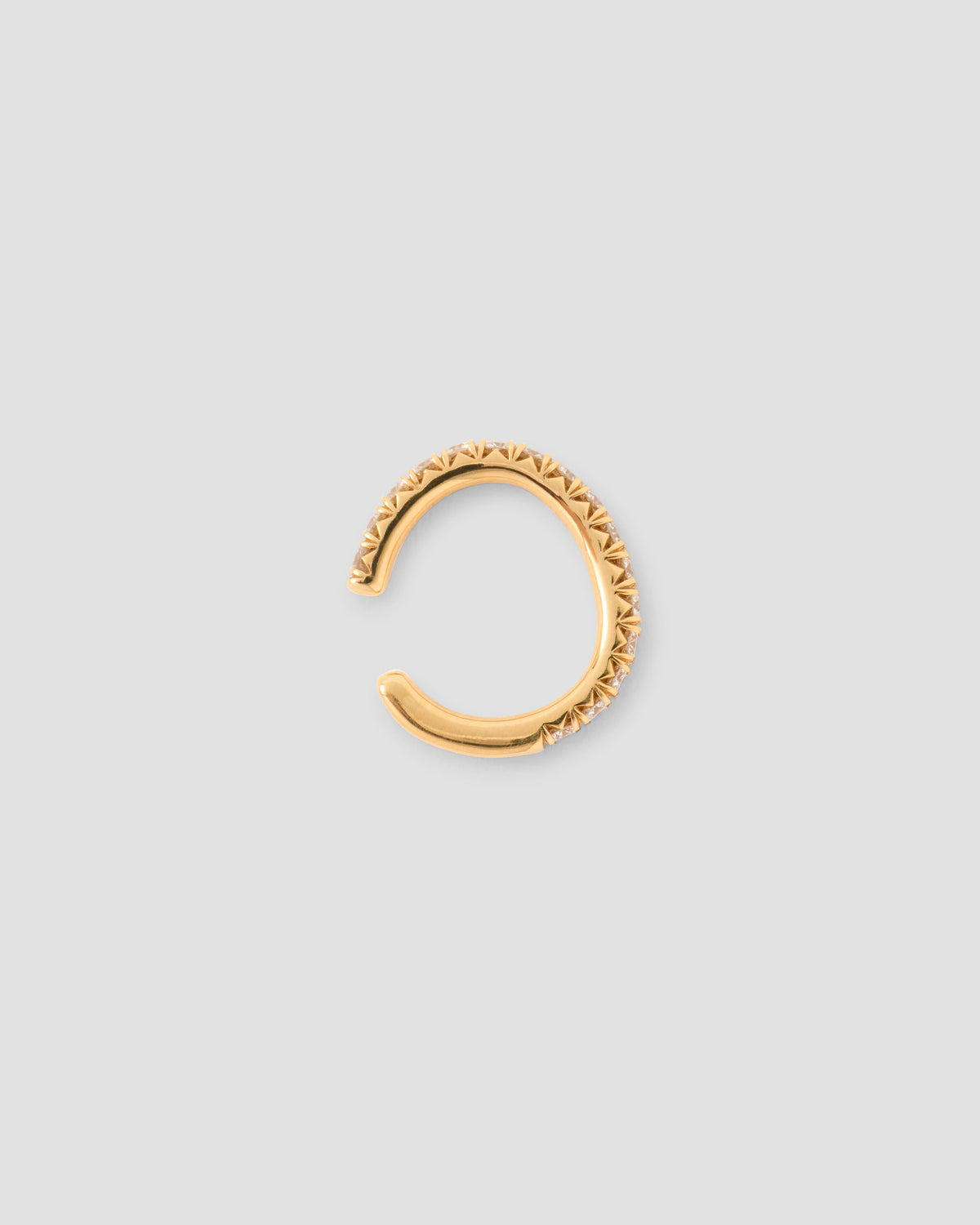 Pavé Diamond Ear Cuff in 18K Yellow Gold 18K gold earring - close-up detail | diamond earrings for women