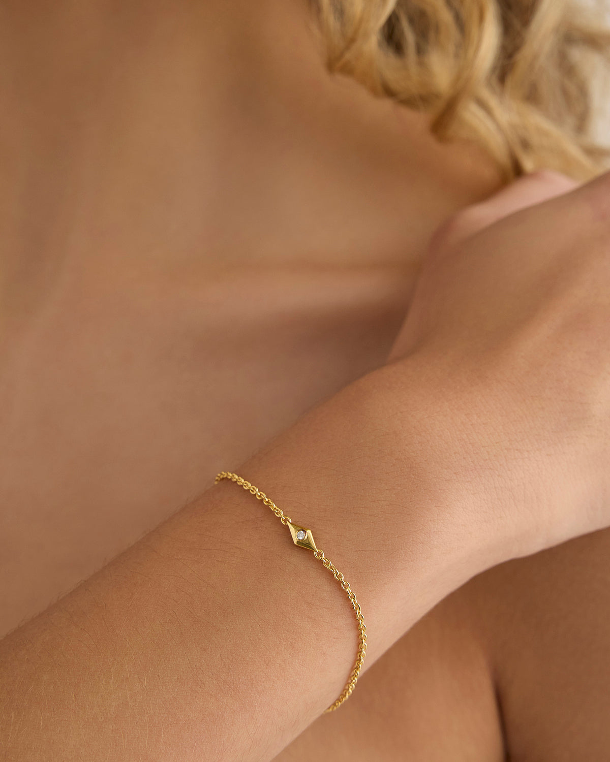 Evil Eye bracelet - close-up detail | womens gold bracelets