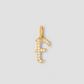 Capital Gothic Letter Charm with Pavé White Diamonds