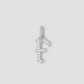 Capital Gothic Letter Charm with Pavé White Diamonds