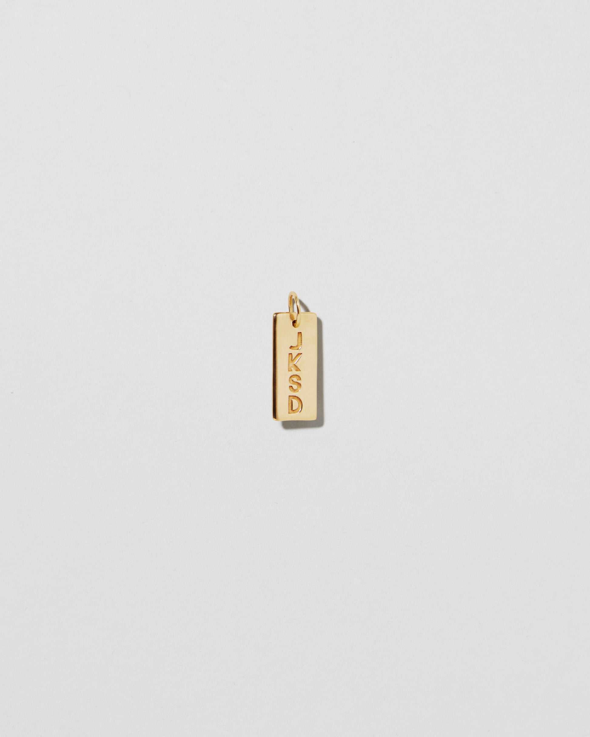Jennifer Fisher - Mini Dog Tag with 4 Letters in Minimal Block Font - Yellow Gold