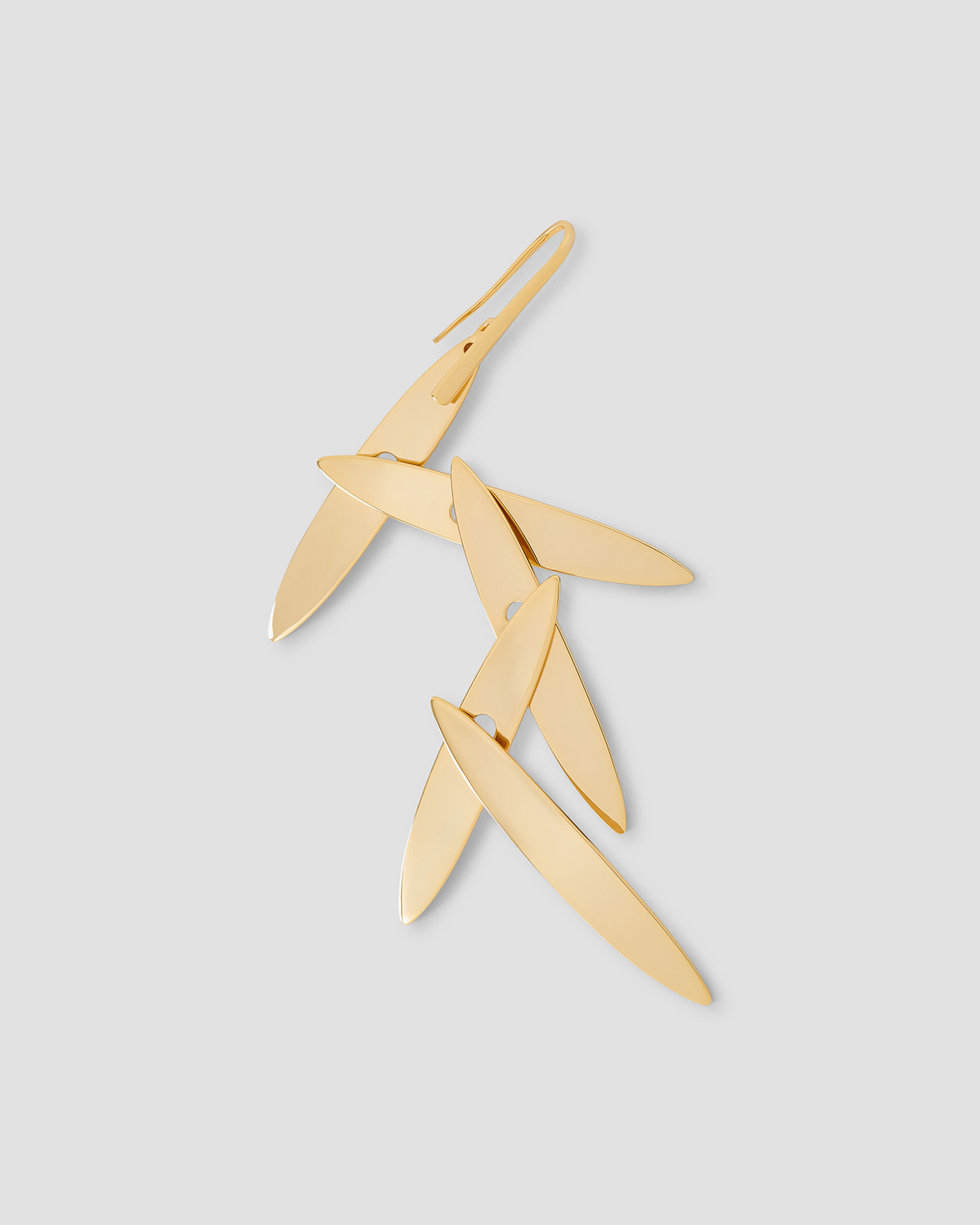 Long Feather Earrings earring - styled on model | 14k gold earrings