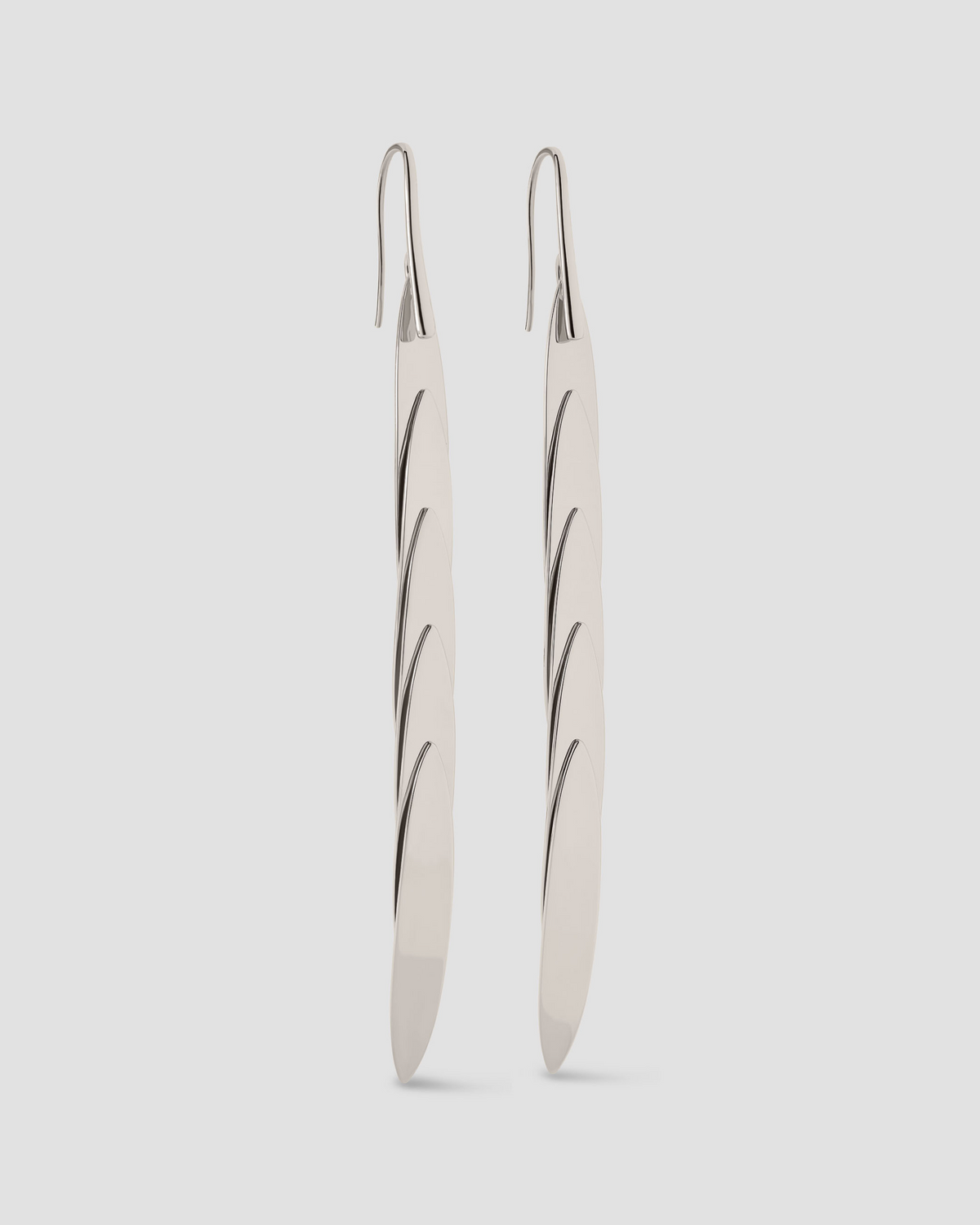 Long Feather Earrings earring - alternate angle | 14k gold earrings