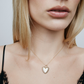 Image of model wearing the plain Fierce Heart charm on a chain