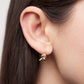 Knot Micro Huggie in 18K Yellow Gold with Pavé White Diamonds
