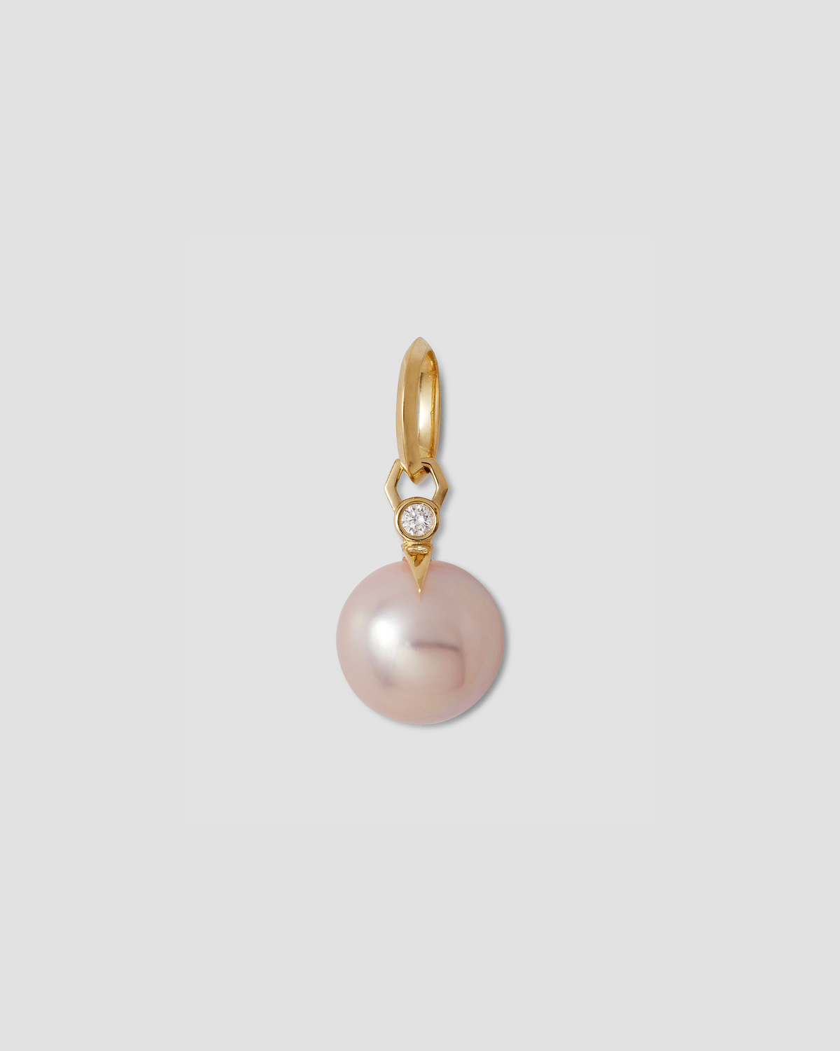 Freshwater Pearl Drop Charm gold charm - close-up detail | necklace with charms