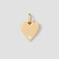 Personalized Medium Heart 1 Letter and Diamond in 18K Yellow Gold