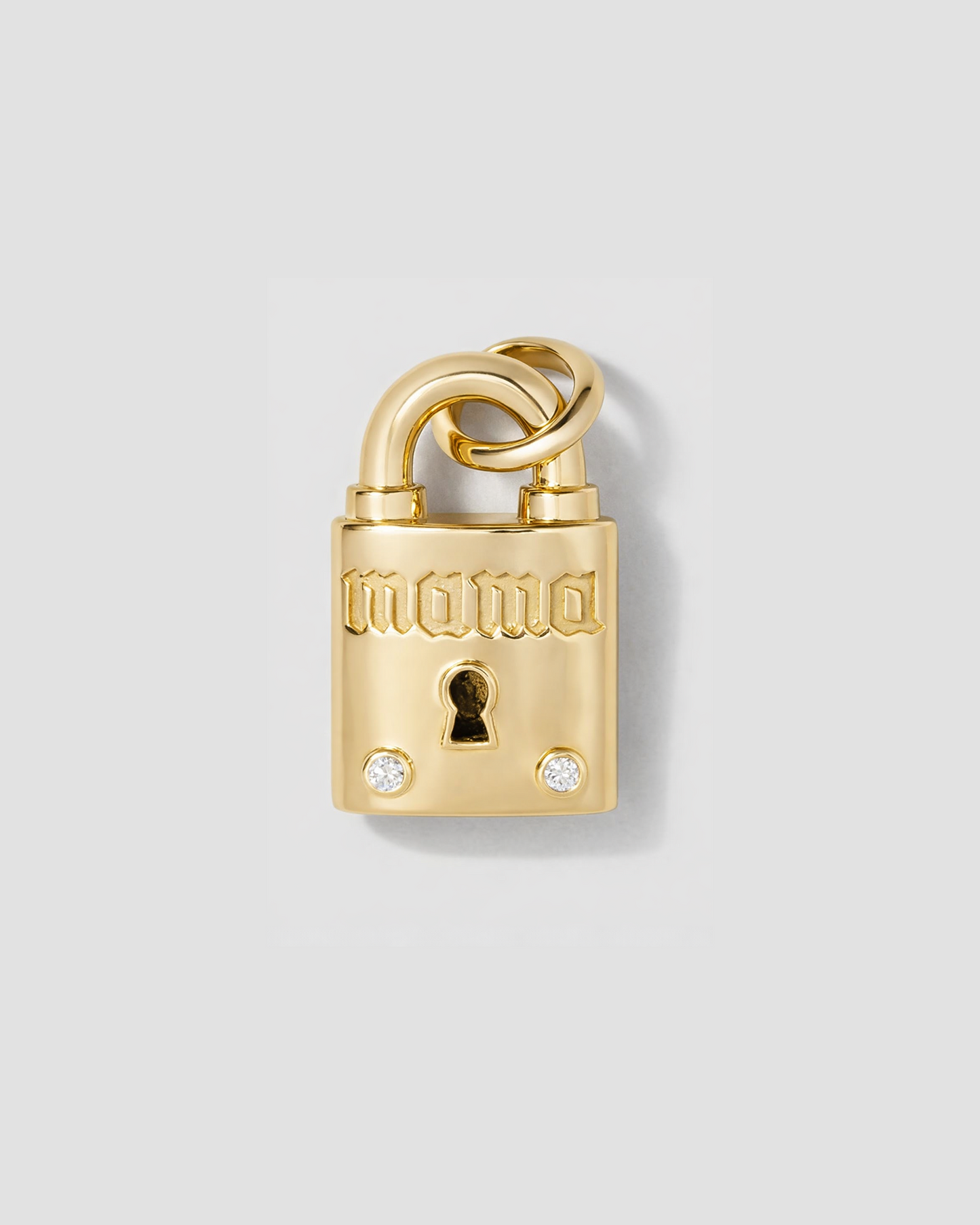 Personalized Medium Lock with Two Diamonds