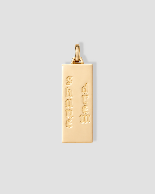 Personalized Classic Dog Tag in 18K Yellow Gold