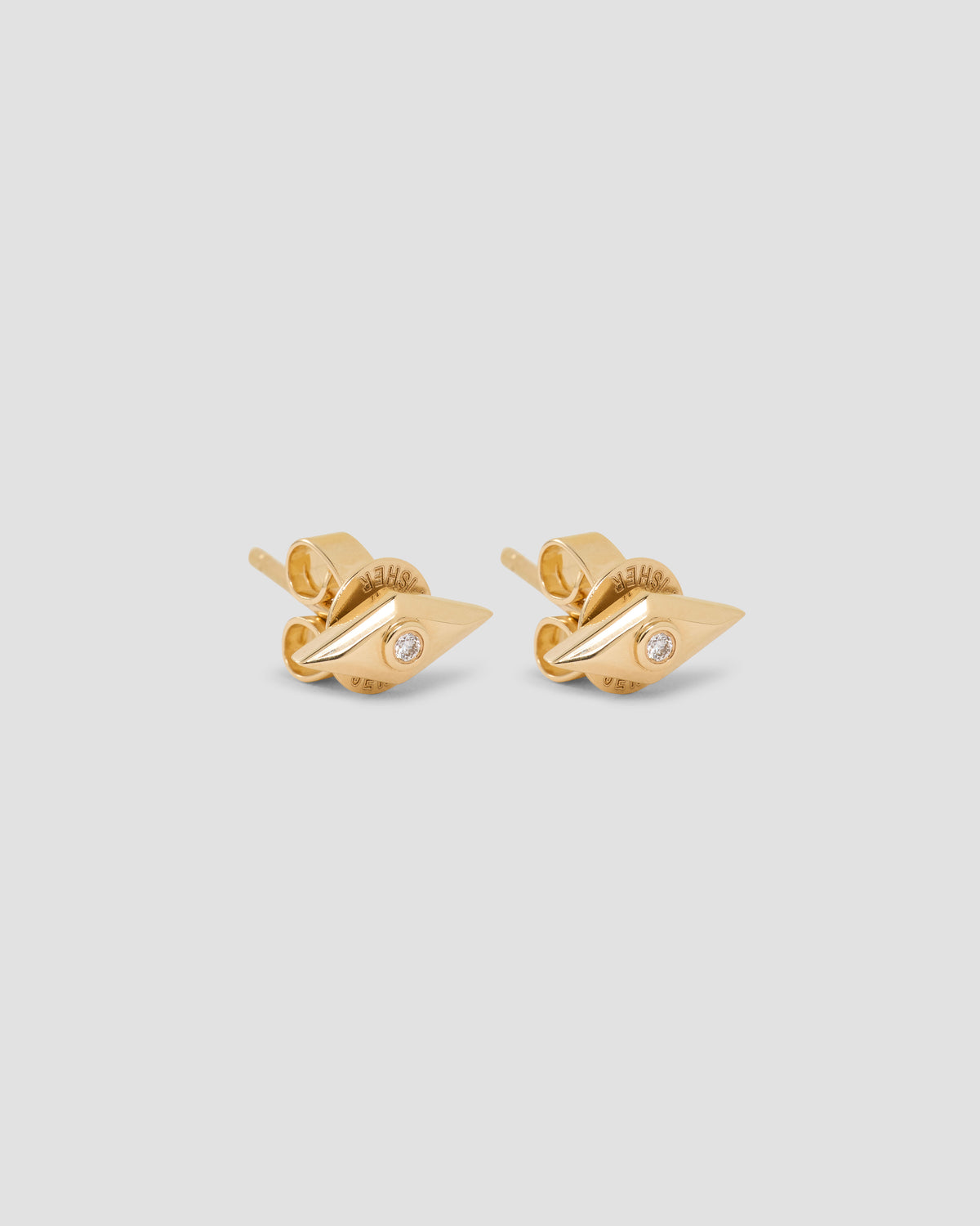 Evil Eye Stud earring - front view | women's gold earrings