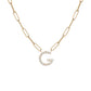 Floating Diamond Minimal Block Letter Pendant - 18K Yellow Gold