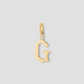 Capital Gothic Letter Charm with Diamond in 18K Yellow Gold