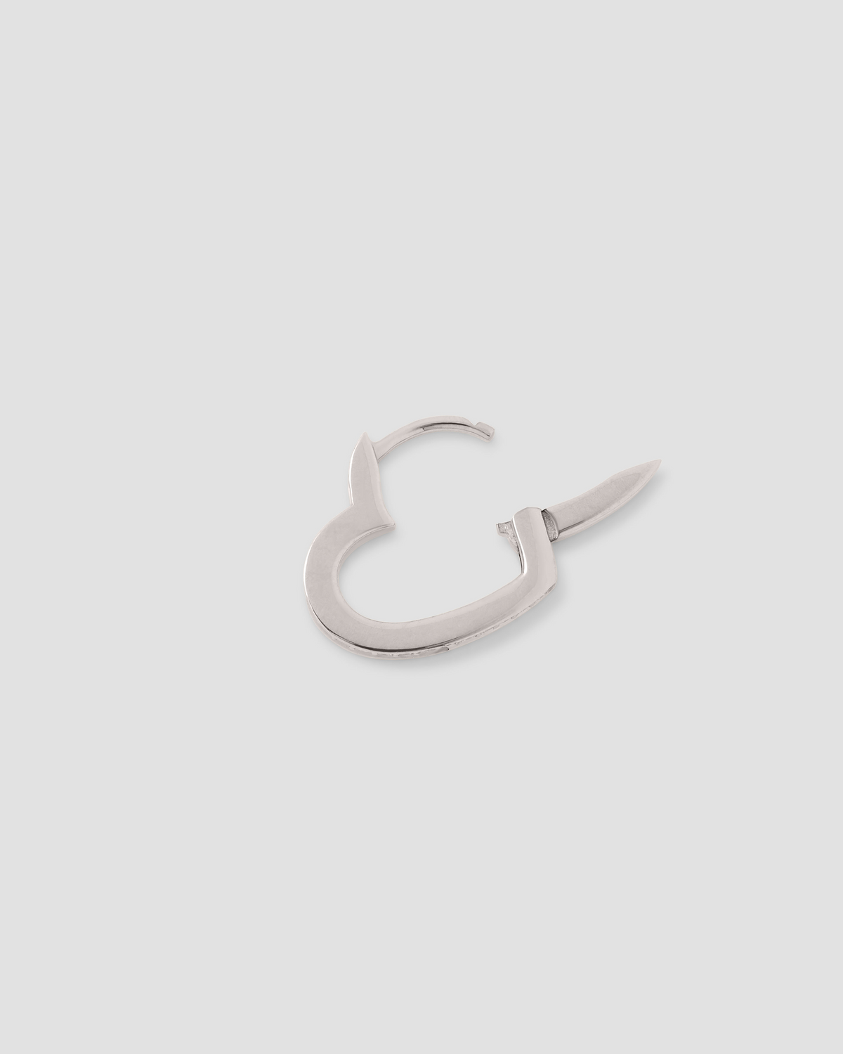 18k Small Heart Huggie With Pavé White Diamonds gold earring - alternate angle | diamond huggie earrings