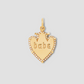 Personalized Heart Shield with Pave White Diamonds in 18K Yellow Gold
