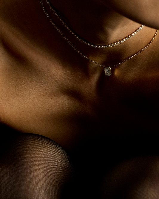 JF Lab - Radiant Cut Vertical Solitaire Pendant