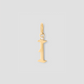 Capital Gothic Letter Charm with Diamond in 18K Yellow Gold